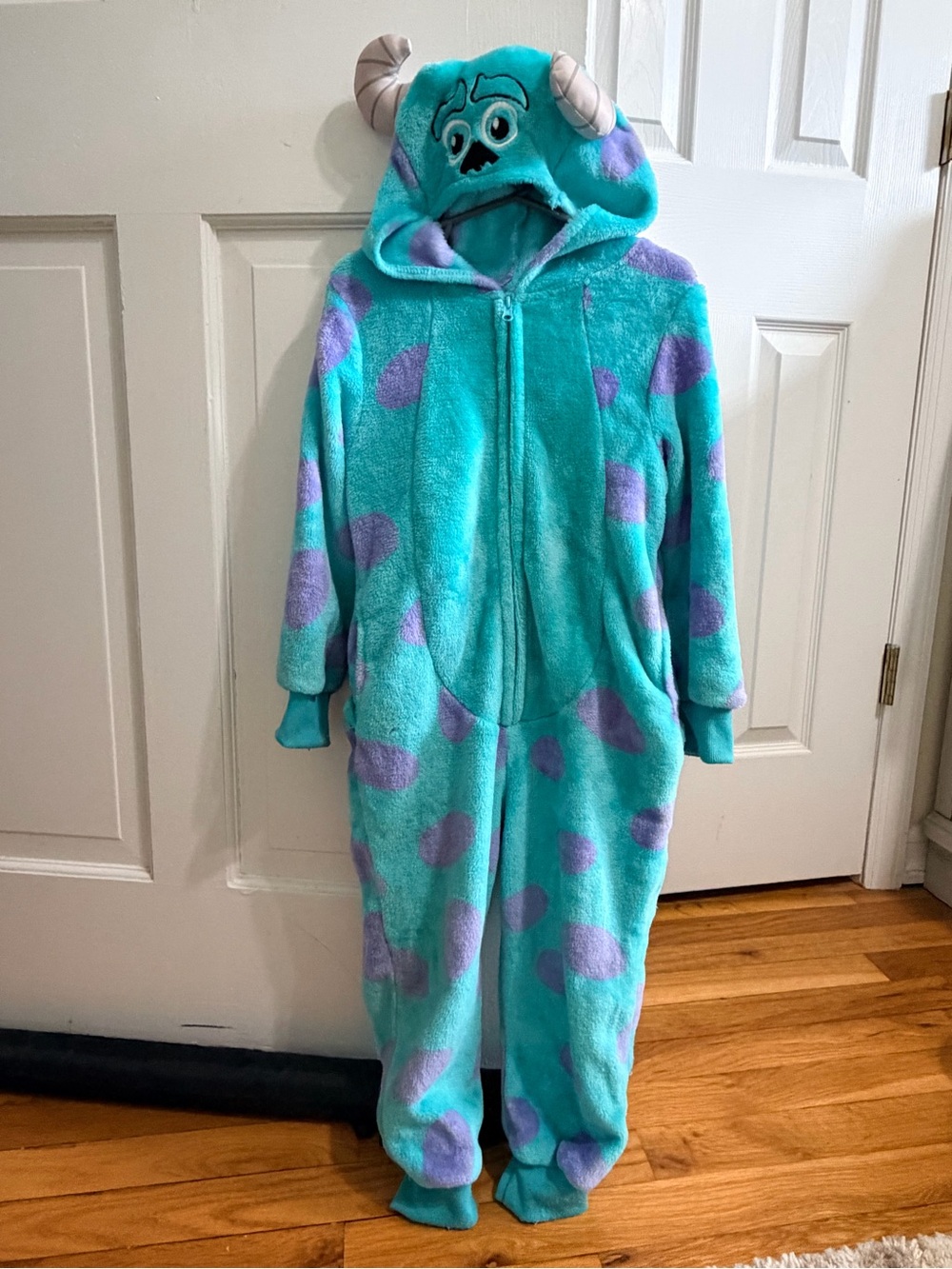 Kids' Teal and Purple Monster Hooded Pajamas